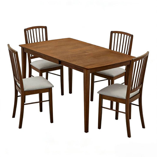 ACTU 47inch Wood Drop-Leaf Foldable Dining Table Set