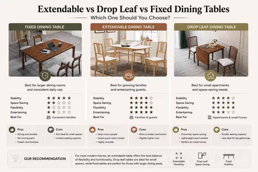 Extendable vs Drop Leaf vs Fixed Dining Tables: Which One Should You Choose?