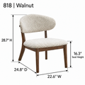 ACTU AU-FDC4F818-B1 Walnut dimension diagram in inches, including 16.3 inch seat height