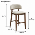 ACTU AU-FDB4F820-B1 Walnut finish dimension diagram in inches; 30-inch seat height