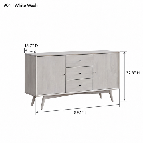 ACTU AU-FDD1F901-B2 White Wash finish dimension diagram in inches