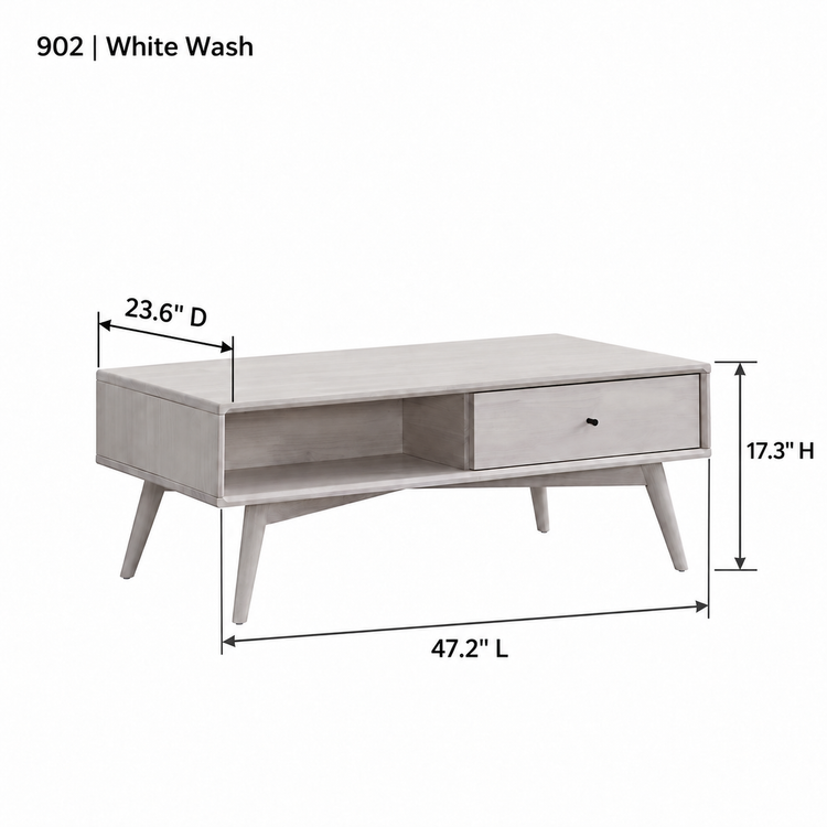 ACTU AU-FDD1F902-B2 White Wash finish dimension diagram in inches
