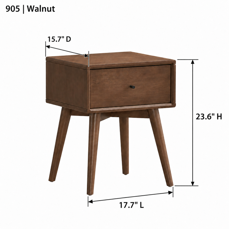 ACTU AU-FDD1F905-B1 Walnut finish dimension diagram in inches