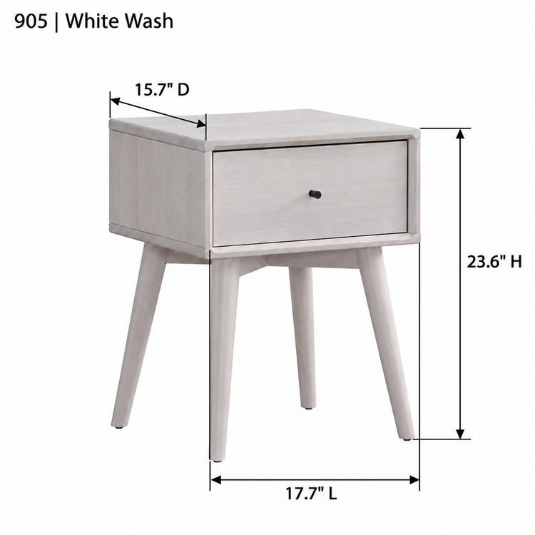ACTU AU-FDD1F905-B2 White Wash finish dimension diagram in inches