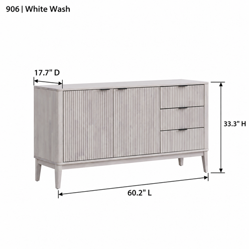 ACTU AU-FDD1F906-B2 White Wash finish dimension diagram in inches