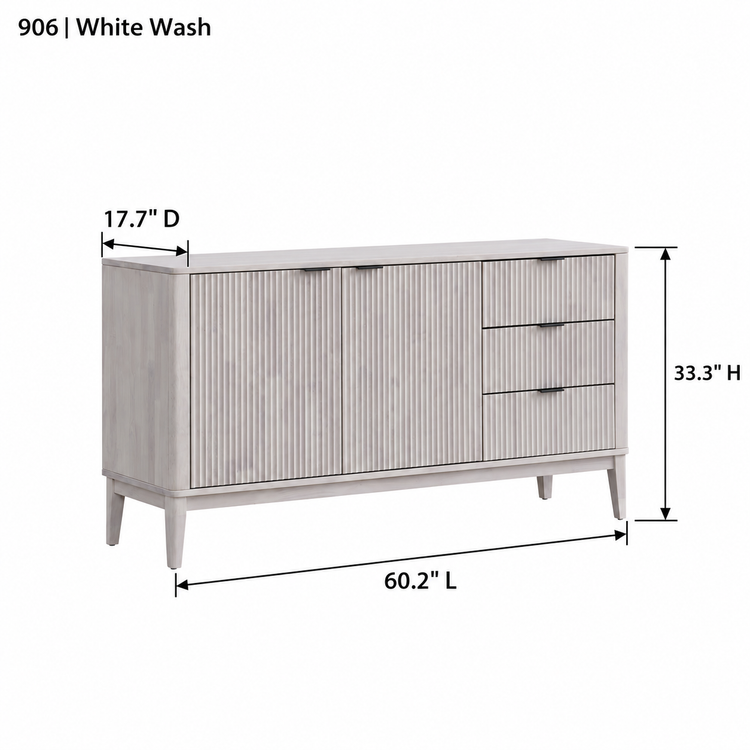 ACTU AU-FDD1F906-B2 White Wash finish dimension diagram in inches