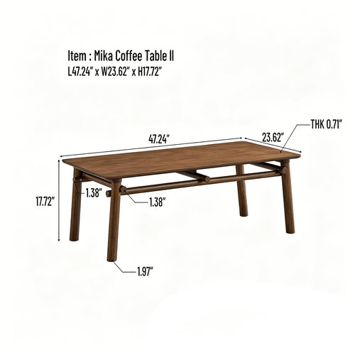 ACTU Mid-Century Modern Coffee Table for Living Room