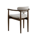 ACTU Mid-Century Modern Upholstered Dining Arm Chairs Set of 2, Solid Wood Frame