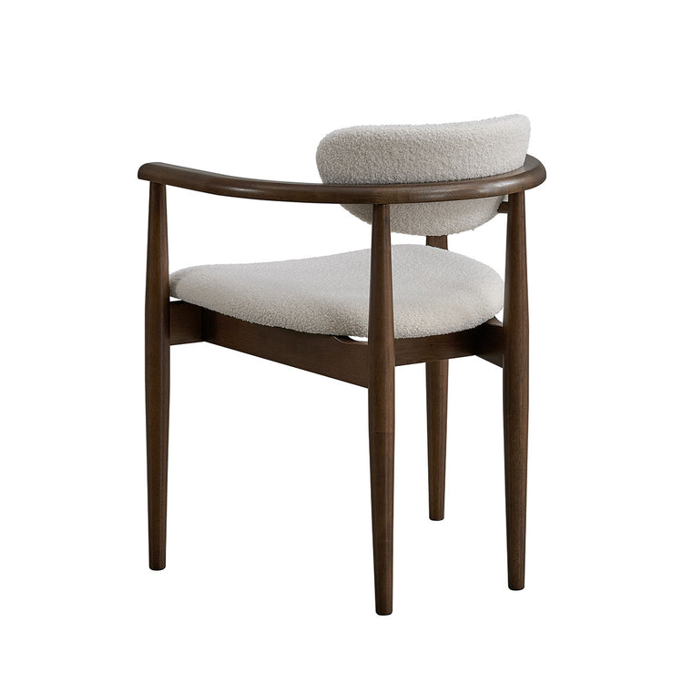 ACTU Mid-Century Modern Upholstered Dining Arm Chairs Set of 2, Solid Wood Frame