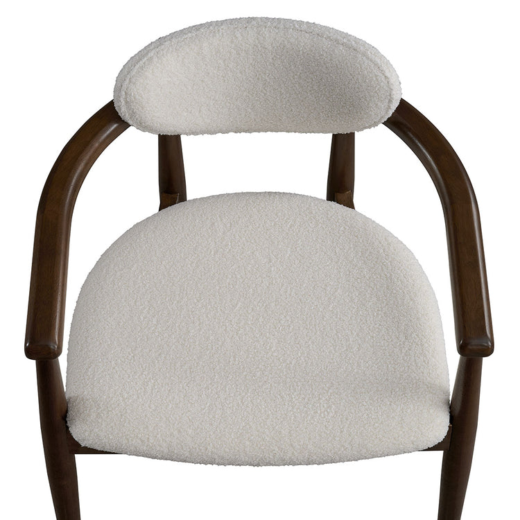 ACTU Mid-Century Modern Upholstered Dining Arm Chairs Set of 2, Solid Wood Frame