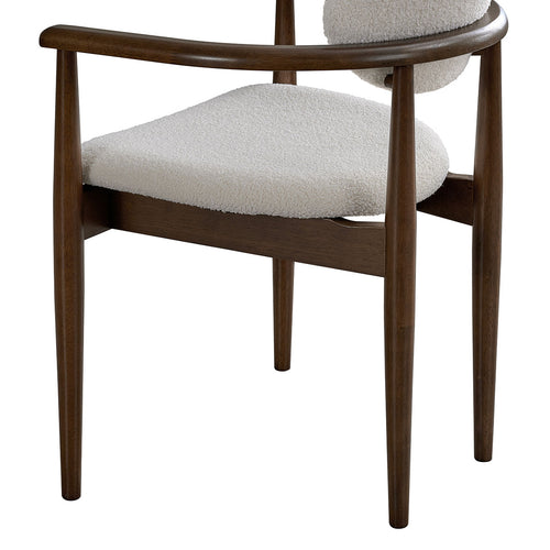 ACTU Mid-Century Modern Upholstered Dining Arm Chairs Set of 2, Solid Wood Frame