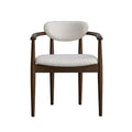 ACTU Mid-Century Modern Upholstered Dining Arm Chairs Set of 2, Solid Wood Frame