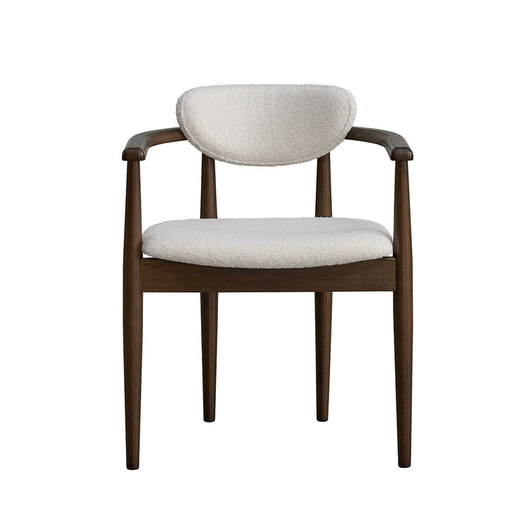 ACTU Mid-Century Modern Upholstered Dining Arm Chairs Set of 2, Solid Wood Frame