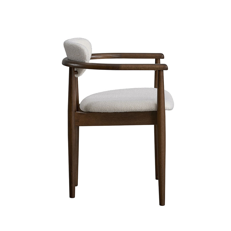 ACTU Mid-Century Modern Upholstered Dining Arm Chairs Set of 2, Solid Wood Frame