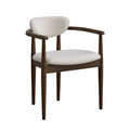 ACTU Mid-Century Modern Upholstered Dining Arm Chairs Set of 2, Solid Wood Frame