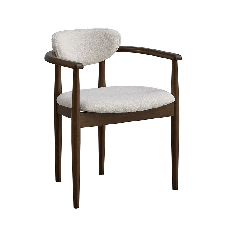 ACTU Mid-Century Modern Upholstered Dining Arm Chairs Set of 2, Solid Wood Frame