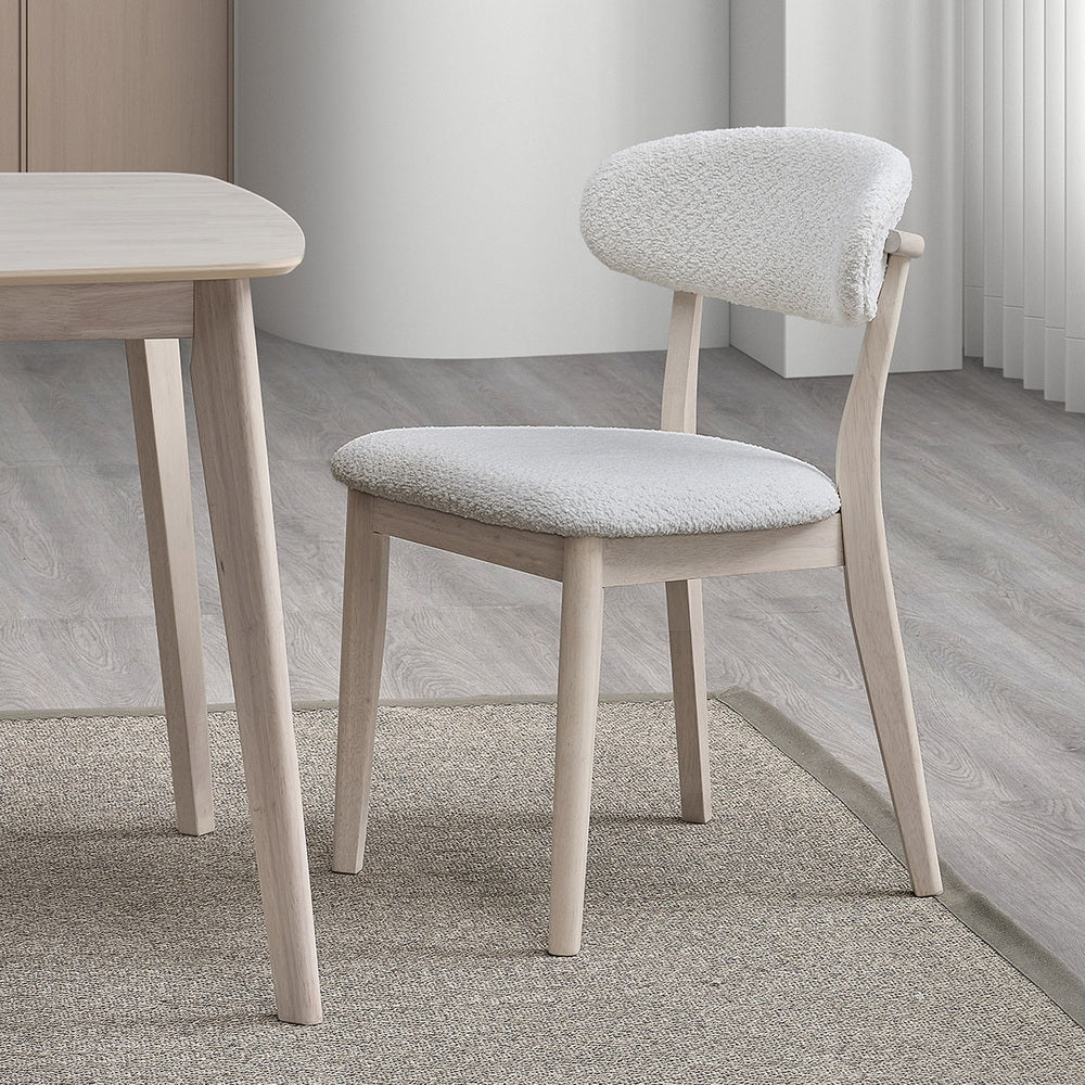 ACTU Wooden Dining Table Set with Upholstered Chairs