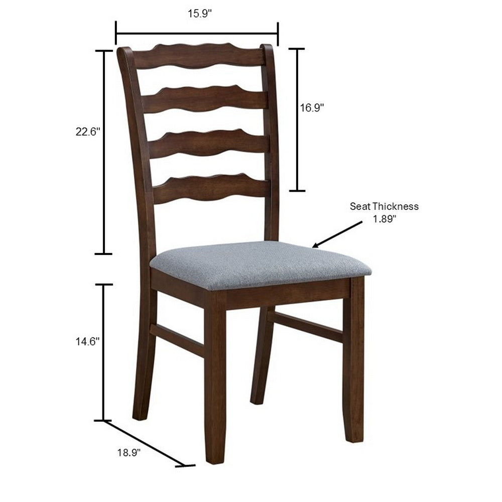 ACTU Dining Table Set for 4–6, Solid Wood Kitchen Table with Upholstered Chairs