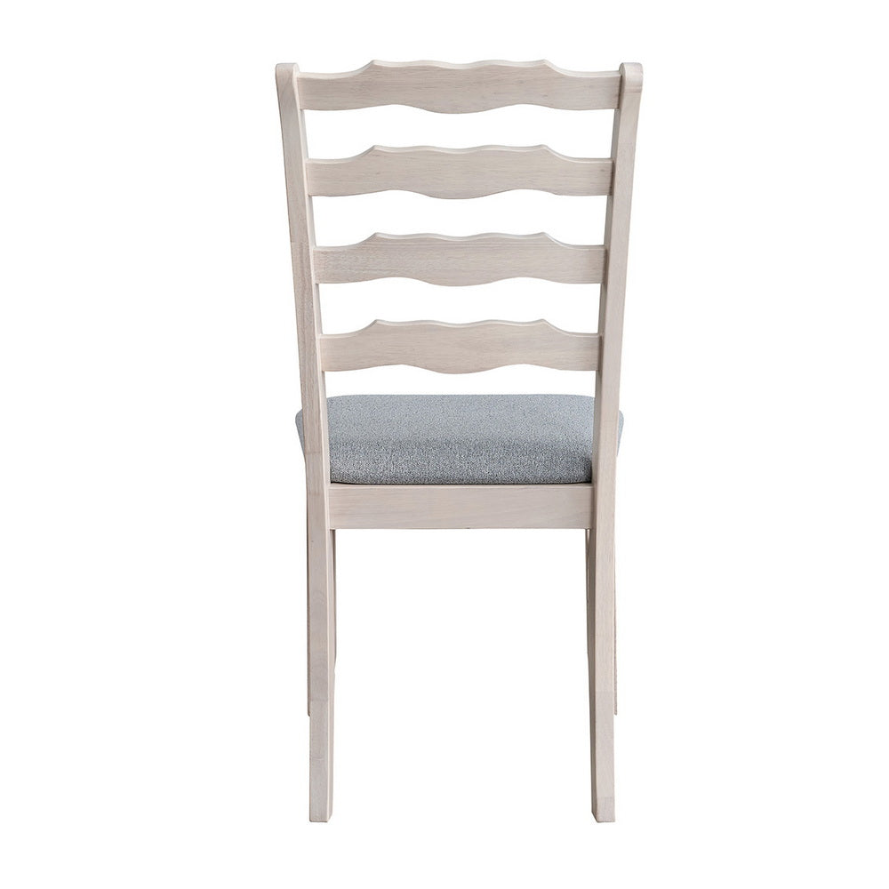 ACTU Dining Table Set for 4–6, Solid Wood Kitchen Table with Upholstered Chairs