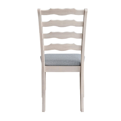 ACTU Dining Table Set for 4–6, Solid Wood Kitchen Table with Upholstered Chairs