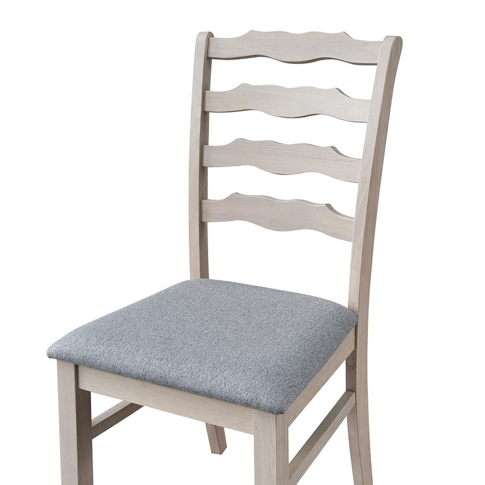 ACTU Dining Table Set for 4–6, Solid Wood Kitchen Table with Upholstered Chairs