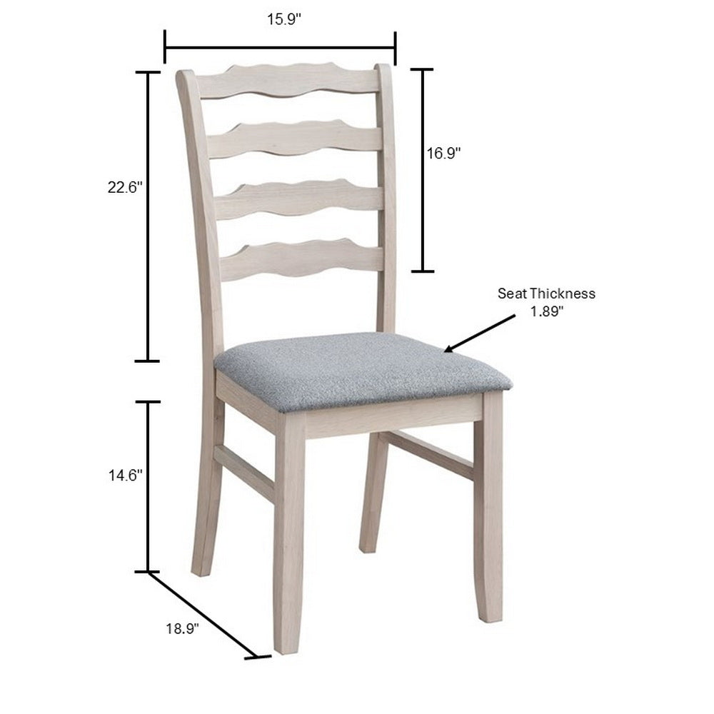 ACTU Dining Table Set for 4–6, Solid Wood Kitchen Table with Upholstered Chairs