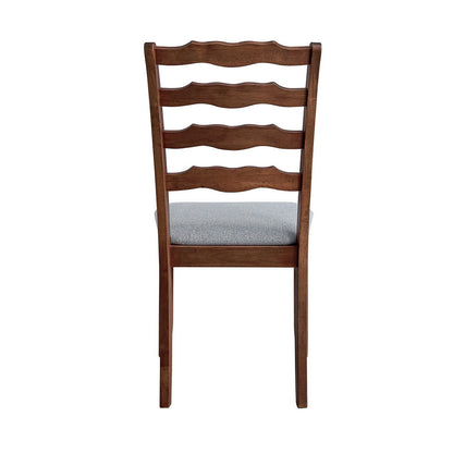 ACTU Dining Table Set for 4–6, Solid Wood Kitchen Table with Upholstered Chairs