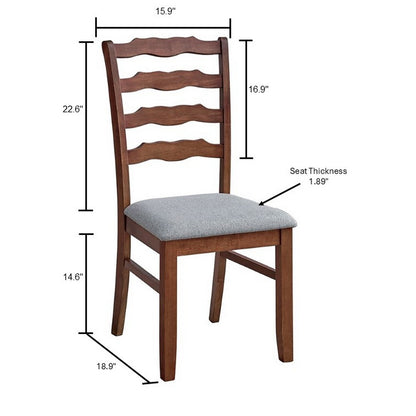 ACTU Dining Table Set for 4–6, Solid Wood Kitchen Table with Upholstered Chairs