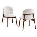 ACTU Mid-Century Upholstered Dining Chairs Set of 2, Solid Wood Legs