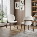 ACTU Mid-Century Upholstered Dining Chairs Set of 2, Solid Wood Legs