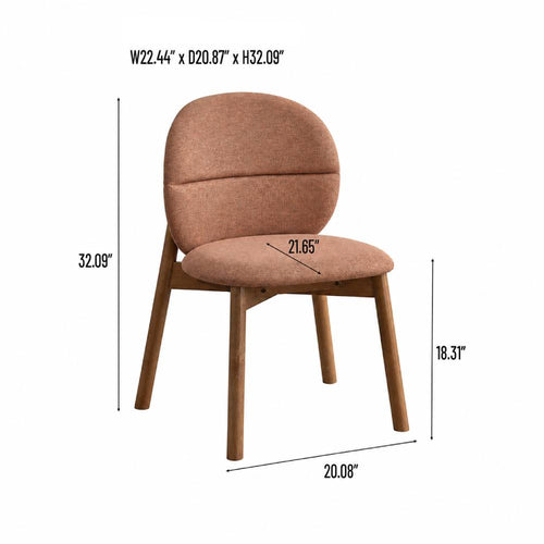 ACTU Mid-Century Upholstered Dining Chairs Set of 2, Solid Wood Legs