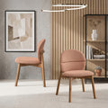 ACTU Mid-Century Upholstered Dining Chairs Set of 2, Solid Wood Legs