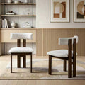 ACTU Modern Upholstered Dining Chairs Set of 2 with Curved Backrest