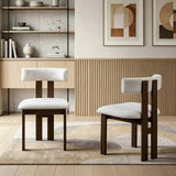 ACTU curved-back upholstered dining chairs in Walnut finish