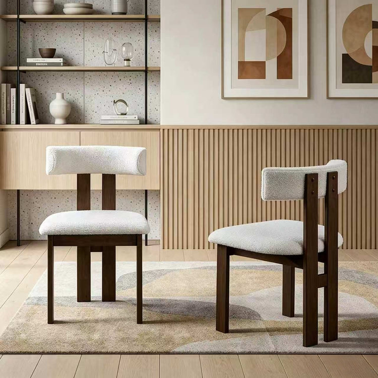 ACTU Modern Upholstered Dining Chairs Set of 2 with Curved Backrest
