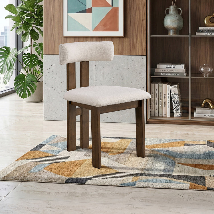 ACTU Modern Upholstered Dining Chairs Set of 2 with Curved Backrest