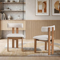 ACTU Modern Upholstered Dining Chairs Set of 2 with Curved Backrest