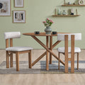 ACTU 47" Round Dining Table Set for 4 | Upholstered Chairs