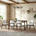 ACTU 58” Mid-Century Dining Table Set for 4–6 | Small Spaces