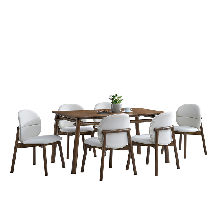 ACTU 58” Mid-Century Dining Table Set for 4–6 | Small Spaces