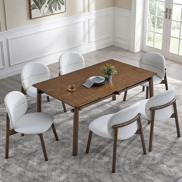 ACTU 58” Mid-Century Dining Table Set for 4–6 | Small Spaces