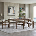 ACTU 63” Mid-Century Dining Table Set for 4–6 | Walnut Finish