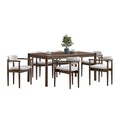 ACTU 63” Mid-Century Dining Table Set for 4–6 | Walnut Finish