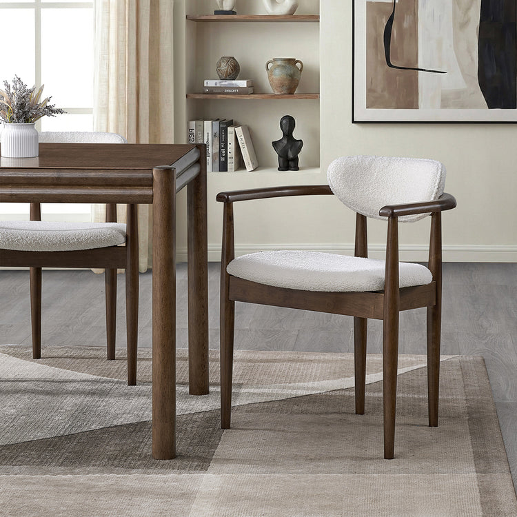 ACTU 63” Mid-Century Dining Table Set for 4–6 | Walnut Finish