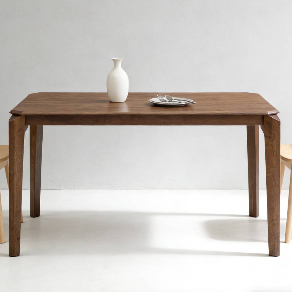 ACTU 59” Solid Wood Mid-Century Modern Dining Table for Small Spaces (Seats 4–6)