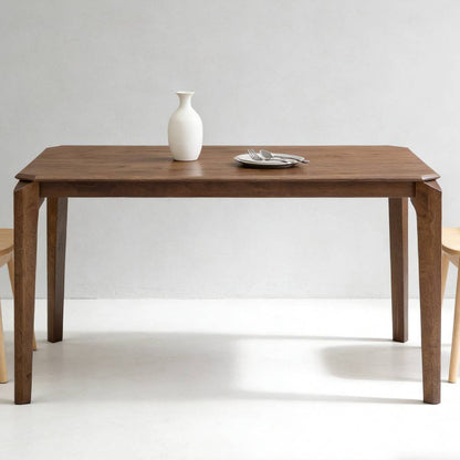 ACTU 59” Solid Wood Mid-Century Modern Dining Table for Small Spaces (Seats 4–6)