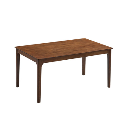 ACTU Dining Table Set for 4–6, Solid Wood Kitchen Table with Upholstered Chairs