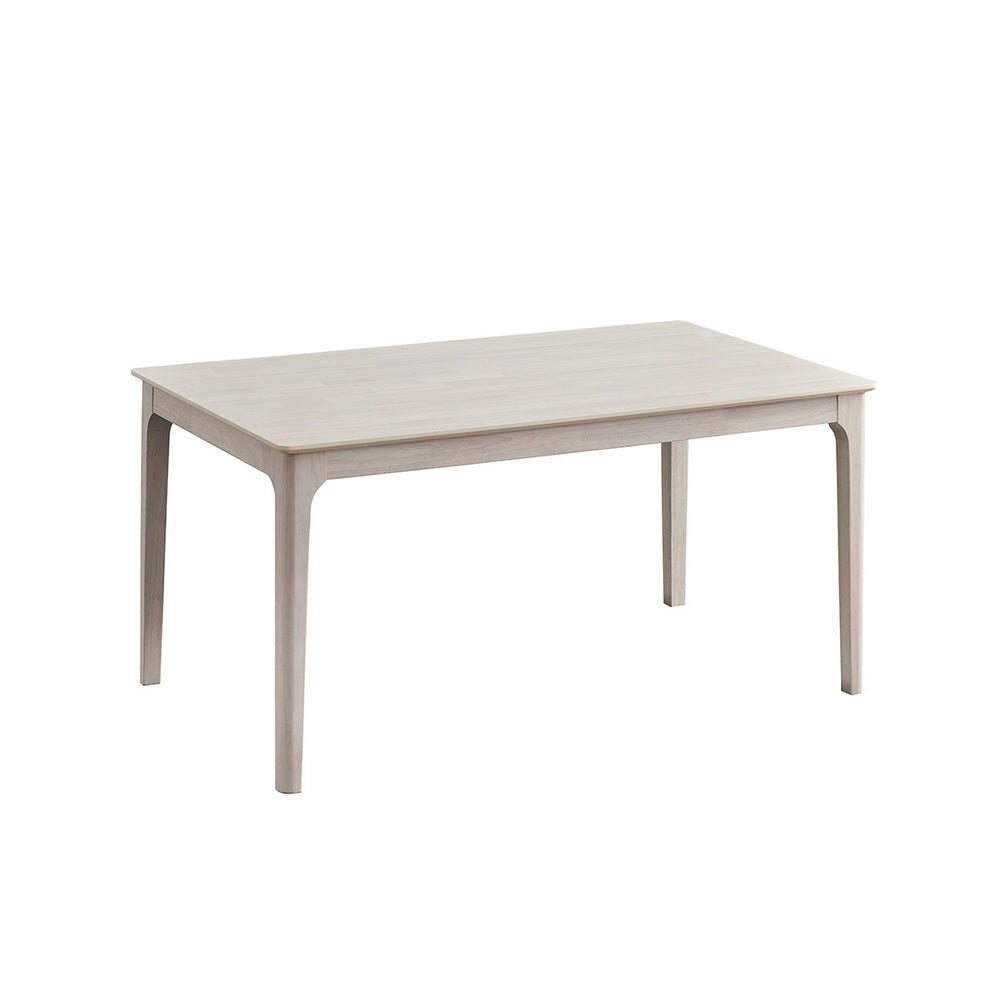 ACTU Dining Table Set for 4–6, Solid Wood Kitchen Table with Upholstered Chairs