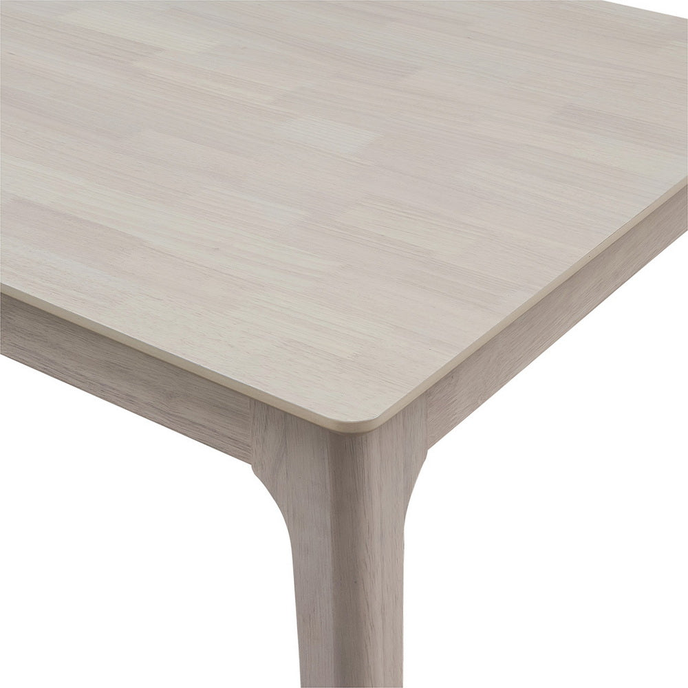 ACTU Dining Table Set for 4–6, Solid Wood Kitchen Table with Upholstered Chairs