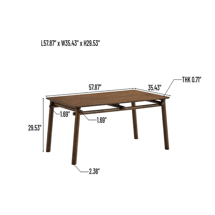 ACTU 58” Mid-Century Modern Dining Table for 4-6, for Small  Spaces